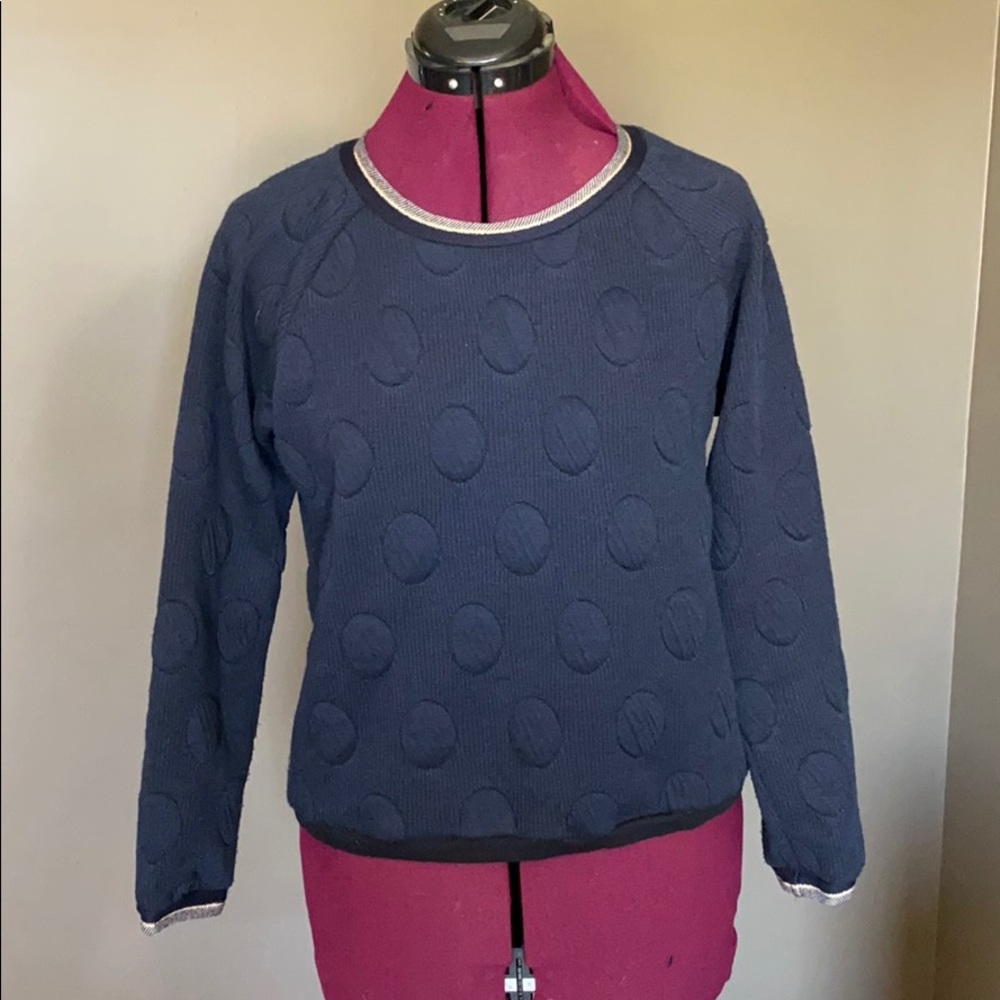 Anthropologie Weston Navy and Gold Sweater (Size S)